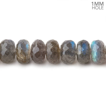 8-8.5mm Labradorite faceted rondelle beads 9 inch 43 pieces AAA 1mm Hole