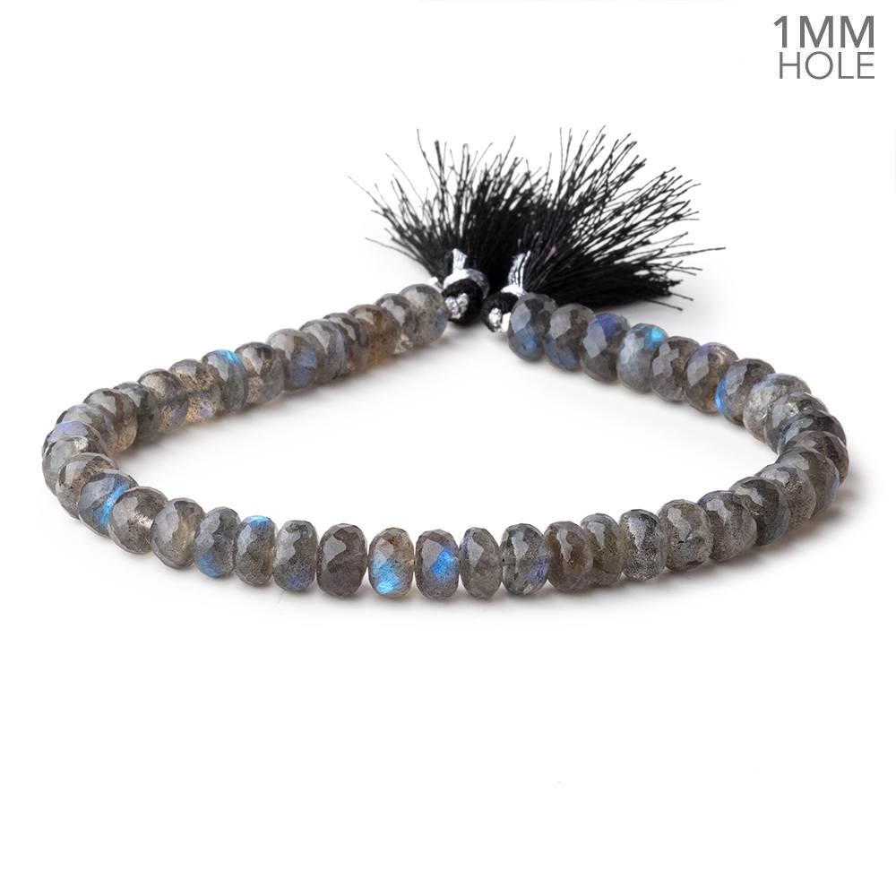 8-8.5mm Labradorite faceted rondelle beads 9 inch 43 pieces AAA 1mm Hole