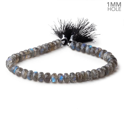 8-8.5mm Labradorite faceted rondelle beads 9 inch 43 pieces AAA 1mm Hole