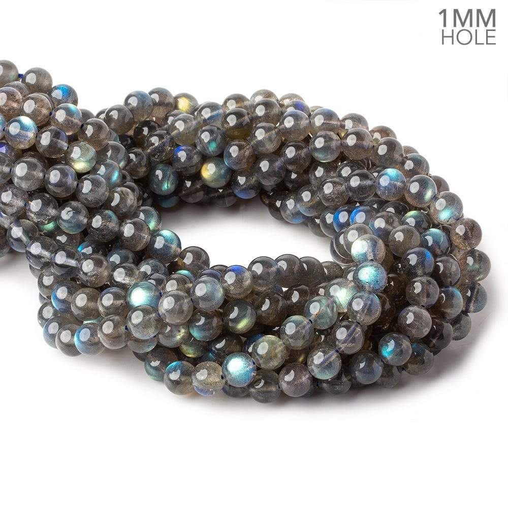 8-8.5mm Multi Color flash Labradorite plain rounds 15 inch 50 beads AA