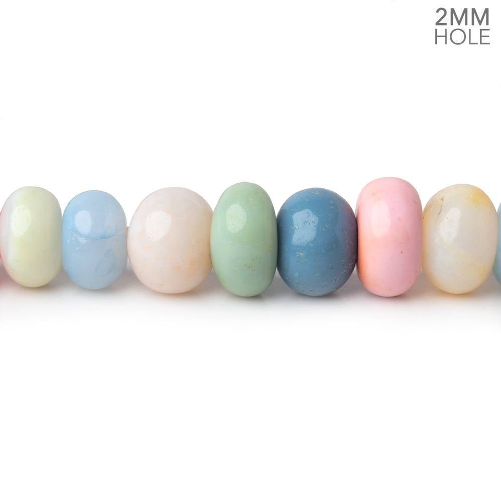 8-8.5mm Multi Color Opal 2mm Large Hole Plain Rondelles 8 inch 36 beads