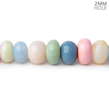 8-8.5mm Multi Color Opal 2mm Large Hole Plain Rondelles 8 inch 36 beads