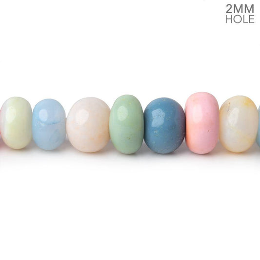 8-8.5mm Multi Color Opal 2mm Large Hole Plain Rondelles 8 inch 36 beads