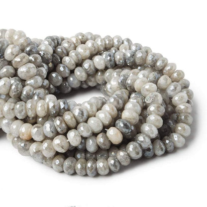 8-8.5mm Mystic White Moonstone faceted rondelle beads 13 inch 55 pieces A