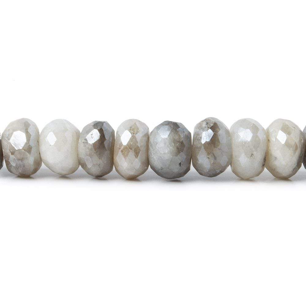 8-8.5mm Mystic White Moonstone faceted rondelle beads 13 inch 55 pieces A