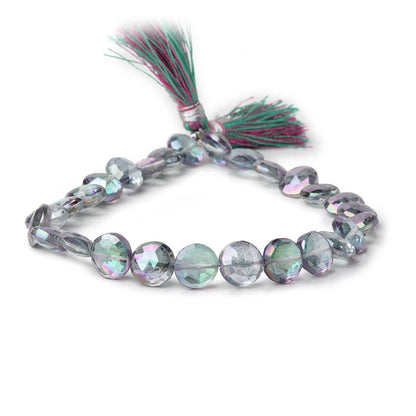 8-8.5mm Mystic White Topaz Faceted Coin Beads 9 inch 27 pieces