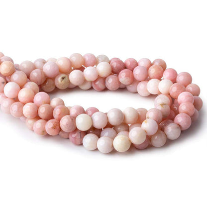 8-8.5mm Pink Peruvian Opal Plain Round Beads 15 inch 48 pieces AAA