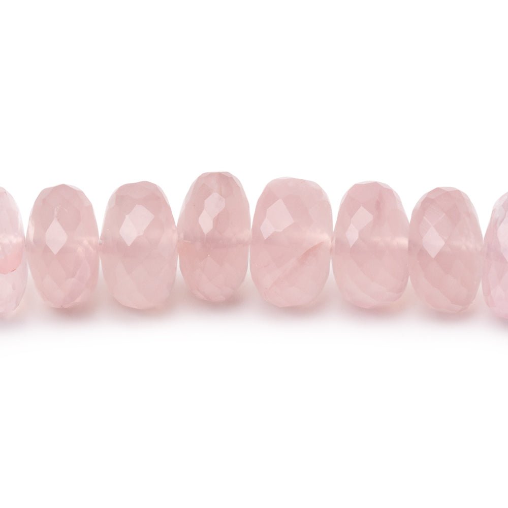 8-8.5mm Rose Quartz Faceted Rondelle Beads 16 inch 78 pieces AA