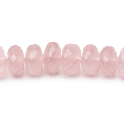 8-8.5mm Rose Quartz Faceted Rondelle Beads 16 inch 78 pieces AA