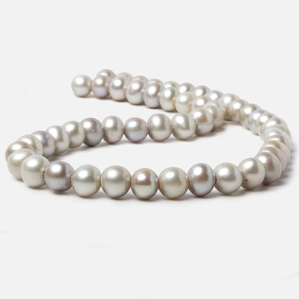 8-8.5mm Silver Off Round Large Hole Freshwater Pearl 16 inch 51 pieces