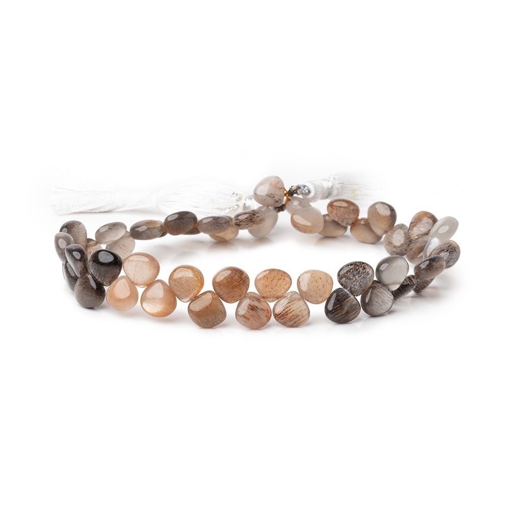 8-8.5mm Sunstone & Moonstone Plain Heart Beads 9 inch 48 pieces