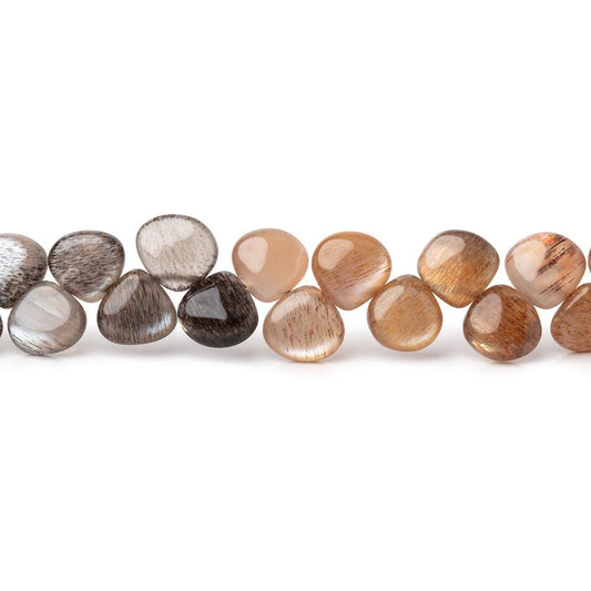 8-8.5mm Sunstone & Moonstone Plain Heart Beads 9 inch 48 pieces