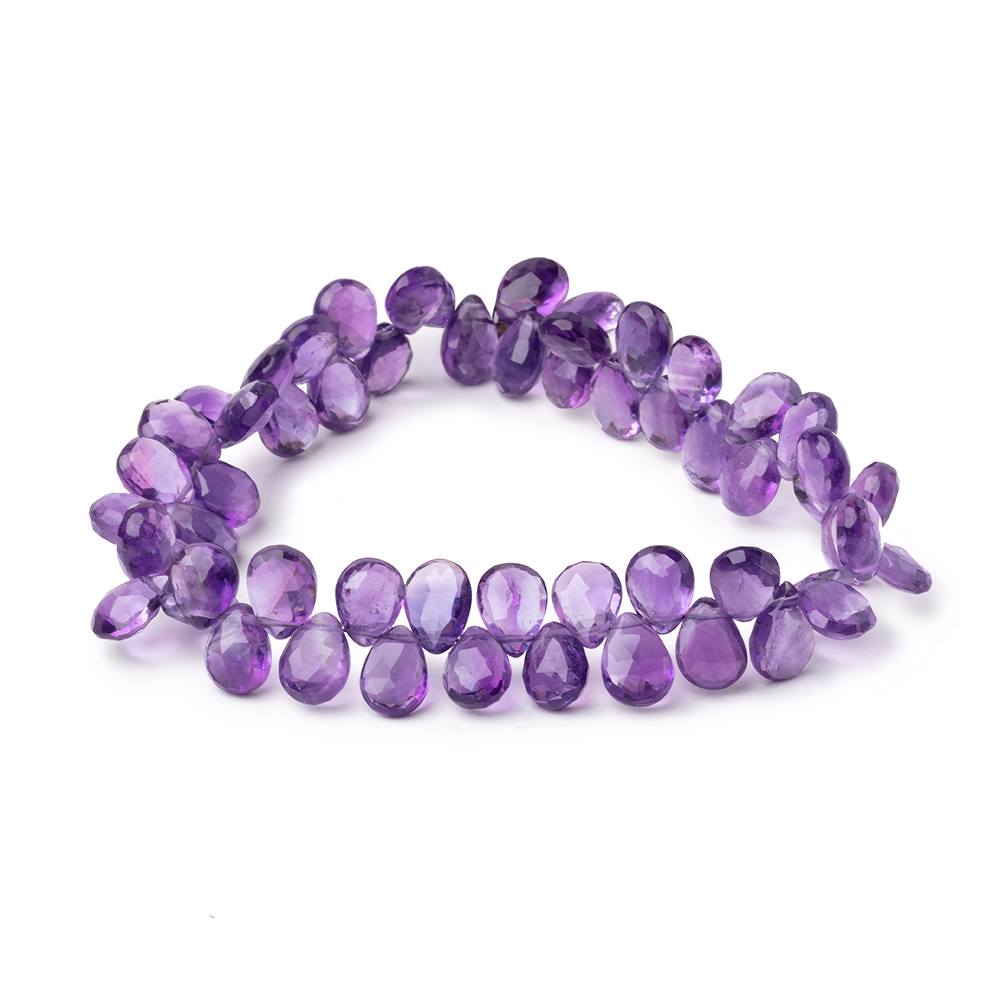 8-9mm Amethyst Faceted Pear Beads 8 inch 54 pieces