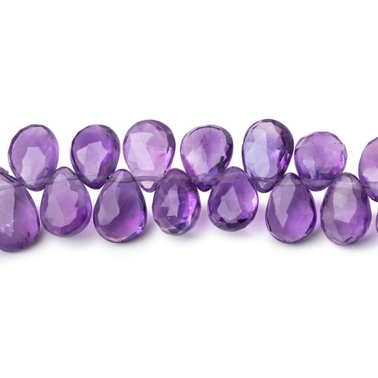 8-9mm Amethyst Faceted Pear Beads 8 inch 54 pieces