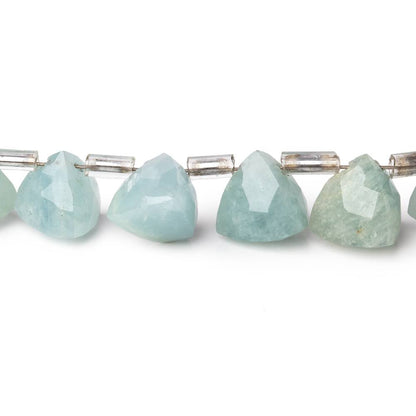 8-9mm Aquamarine Faceted Trillion Beads 6.5 inch 19 pieces