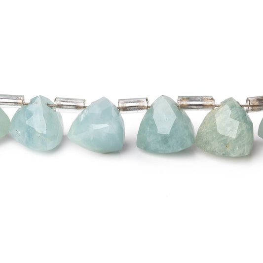 8-9mm Aquamarine Faceted Trillion Beads 6.5 inch 19 pieces