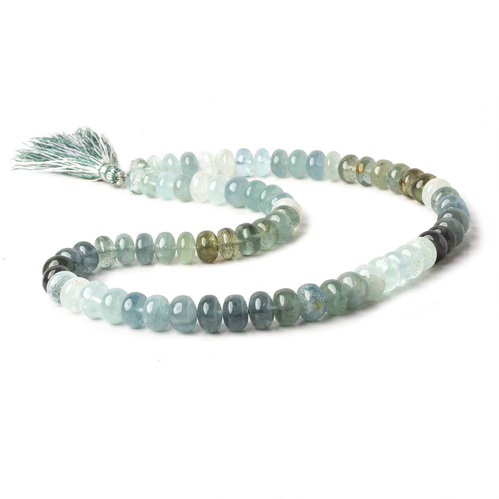8-9mm Aquamarine plain rondelle Beads AA Grade 16 inch 70 pieces