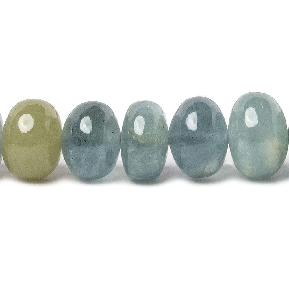 8-9mm Aquamarine plain rondelle Beads AA Grade 16 inch 70 pieces