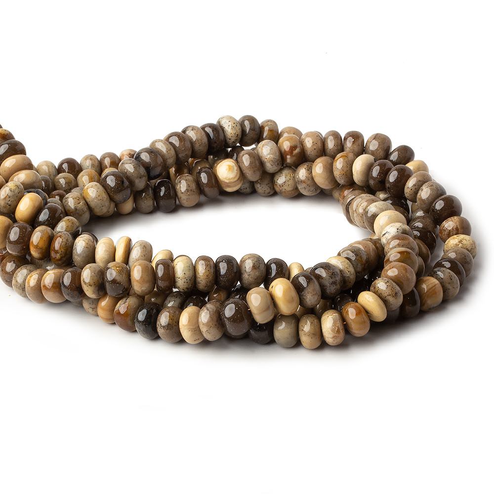 8-9mm Brown Opal plain rondelle beads 15 inch 65 pieces