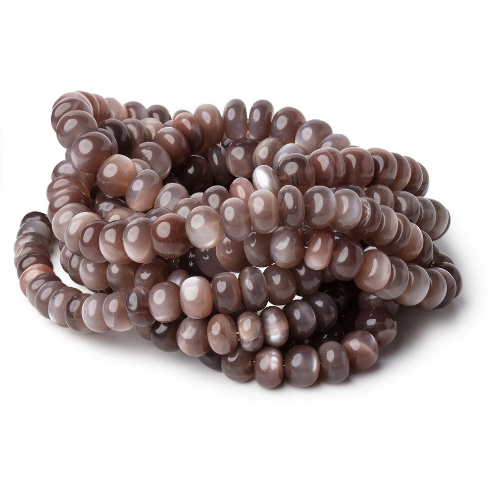 8-9mm Chocolate Moonstone Plain Rondelle Beads 16 inch 69 pieces