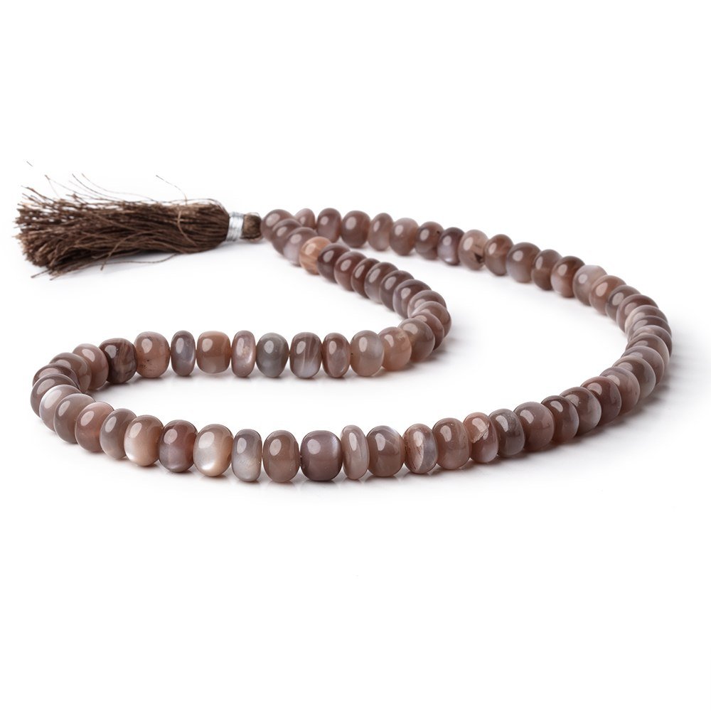8-9mm Chocolate Moonstone Plain Rondelle Beads 16 inch 69 pieces