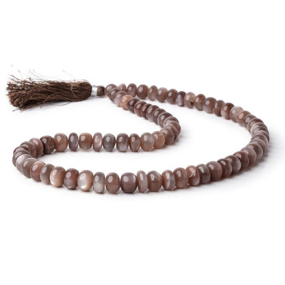 8-9mm Chocolate Moonstone Plain Rondelle Beads 16 inch 69 pieces