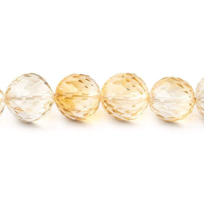7.5-8mm Citrine Concave Faceted Round Beads 16 inch 52 pieces AAA Grade