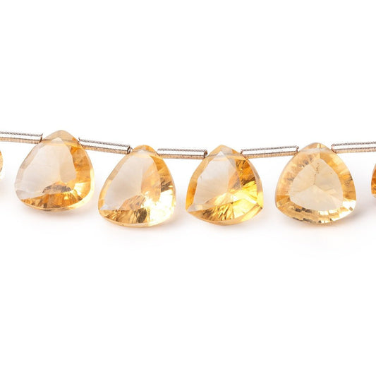 8-9mm Citrine Concave Faceted Triangular beads 8.5 inch 20 pieces AAA