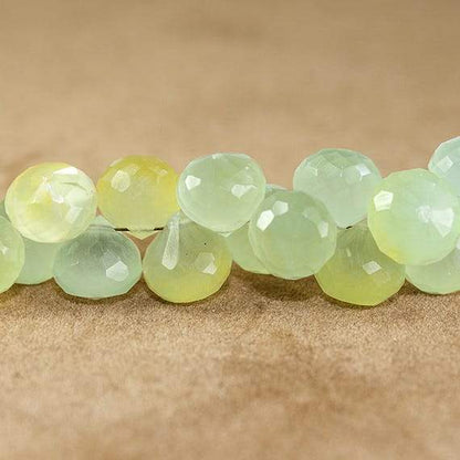 8-9mm Citrus Yellow Green Chalcedony Candy Kiss Beads 8.25 inch 57 pieces