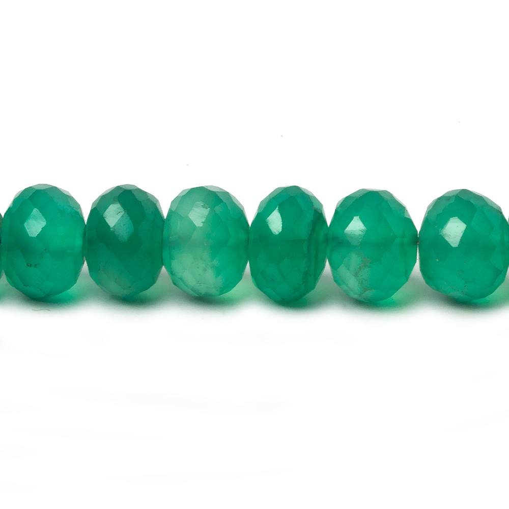 8-9mm Green Onyx Faceted Rondelle Beads 8 inch 33 pieces