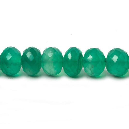 8-9mm Green Onyx Faceted Rondelle Beads 8 inch 33 pieces