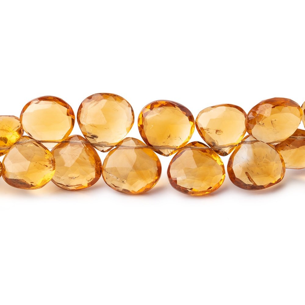 8-9mm Madeira Citrine Faceted Heart Beads 8 inch 49 pieces