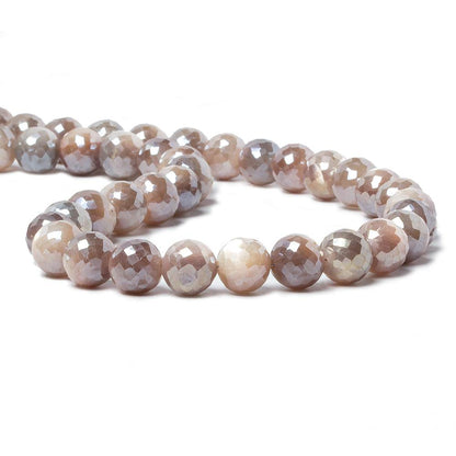 8-9mm Mystic Multi Grey Moonstone faceted rounds 14 inch 39 pieces