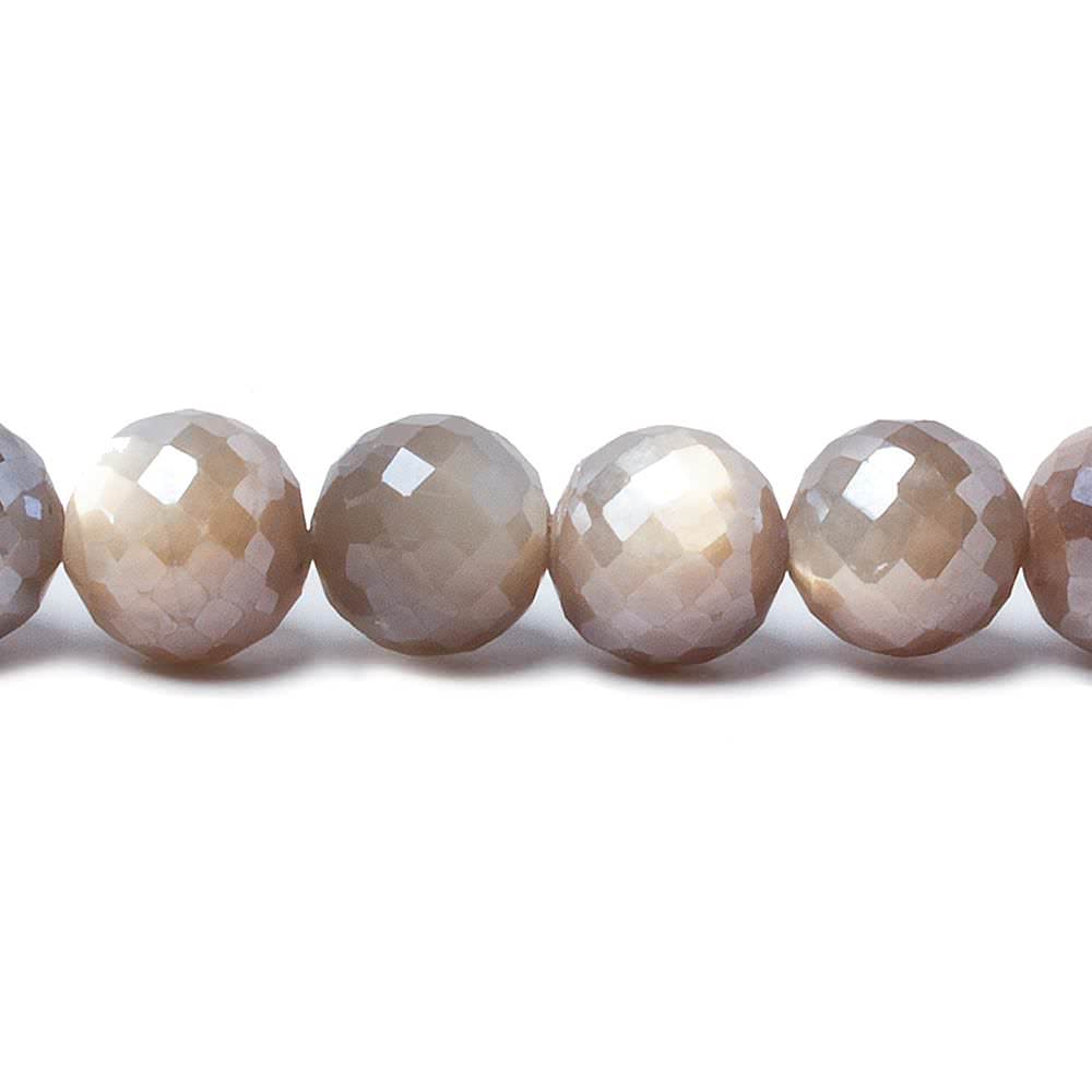 8-9mm Mystic Multi Grey Moonstone faceted rounds 14 inch 39 pieces