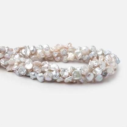 8-9mm Off White Keshi Side Drilled Freshwater Pearl 15.5 inch 51 Beads