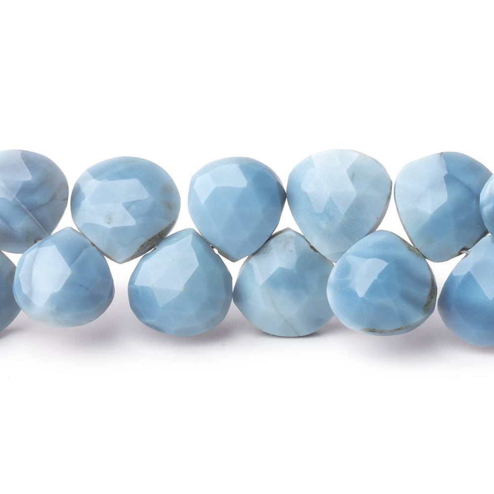 8-9mm Owyhee Denim Blue Opal Faceted Heart Beads 8 inch 46 pieces