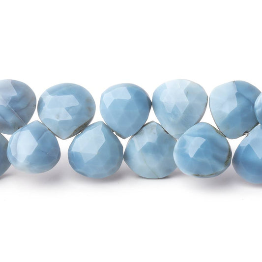 8-9mm Owyhee Denim Blue Opal Faceted Heart Beads 8 inch 46 pieces