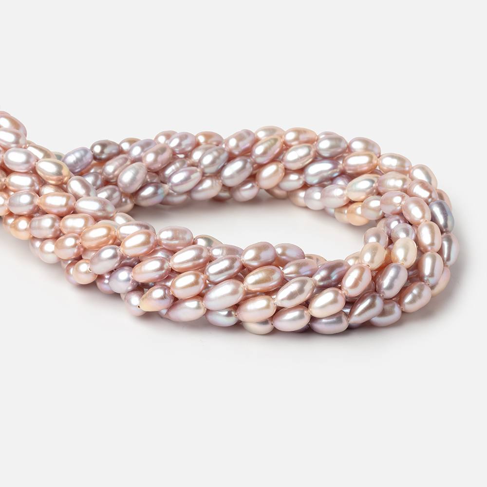 8-9mm Pastel Tri Color Oval Freshwater Pearls 15.5 inch 45 Beads