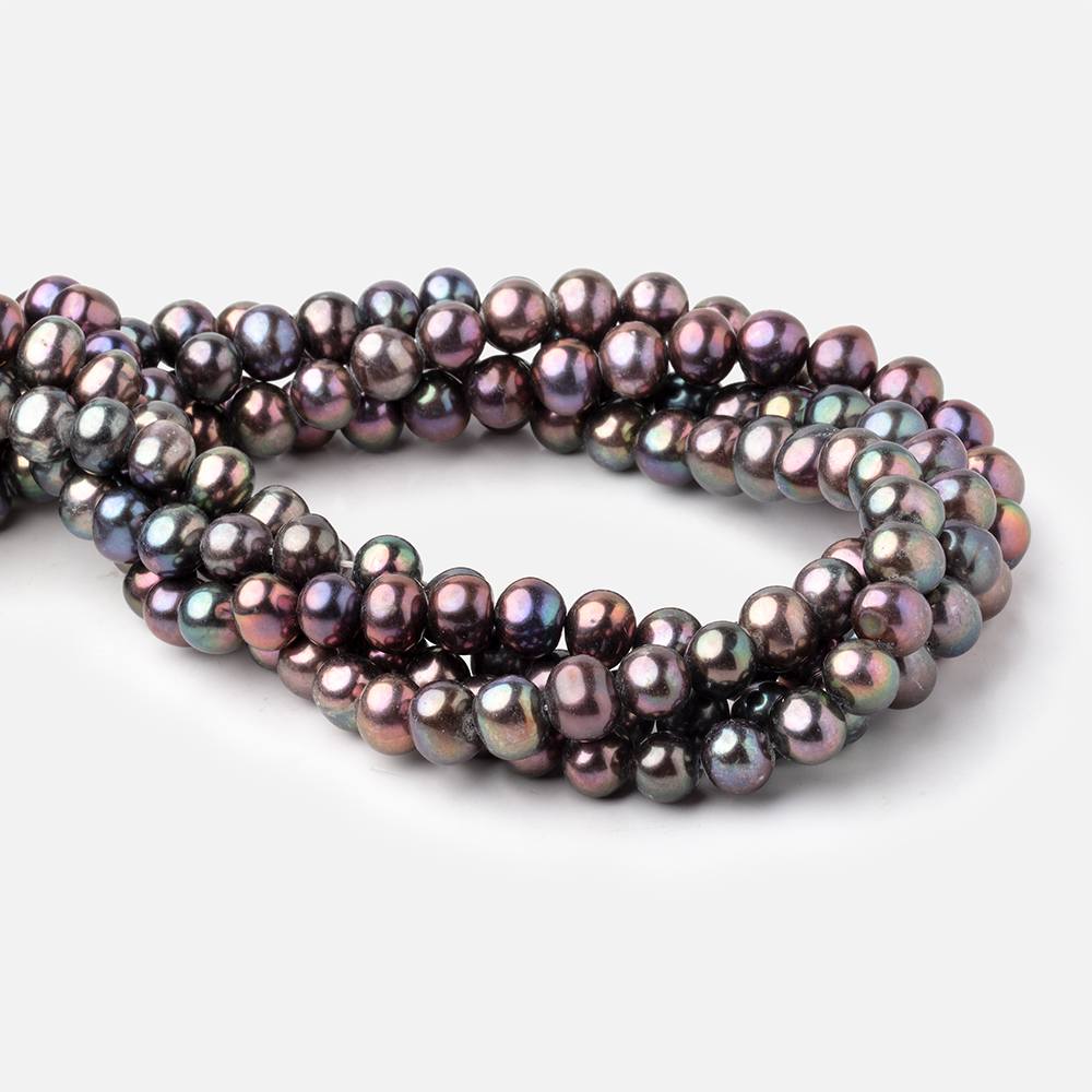 8-9mm Peacock Off Round Freshwater Pearls 15.5 inches 52 Beads