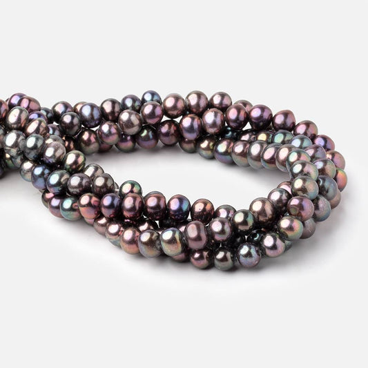 8-9mm Peacock Off Round Freshwater Pearls 15.5 inches 52 Beads