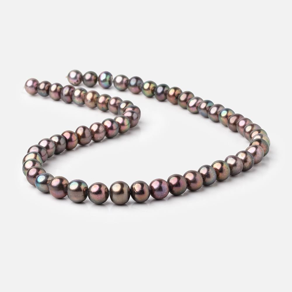 8-9mm Peacock Off Round Freshwater Pearls 15.5 inches 52 Beads