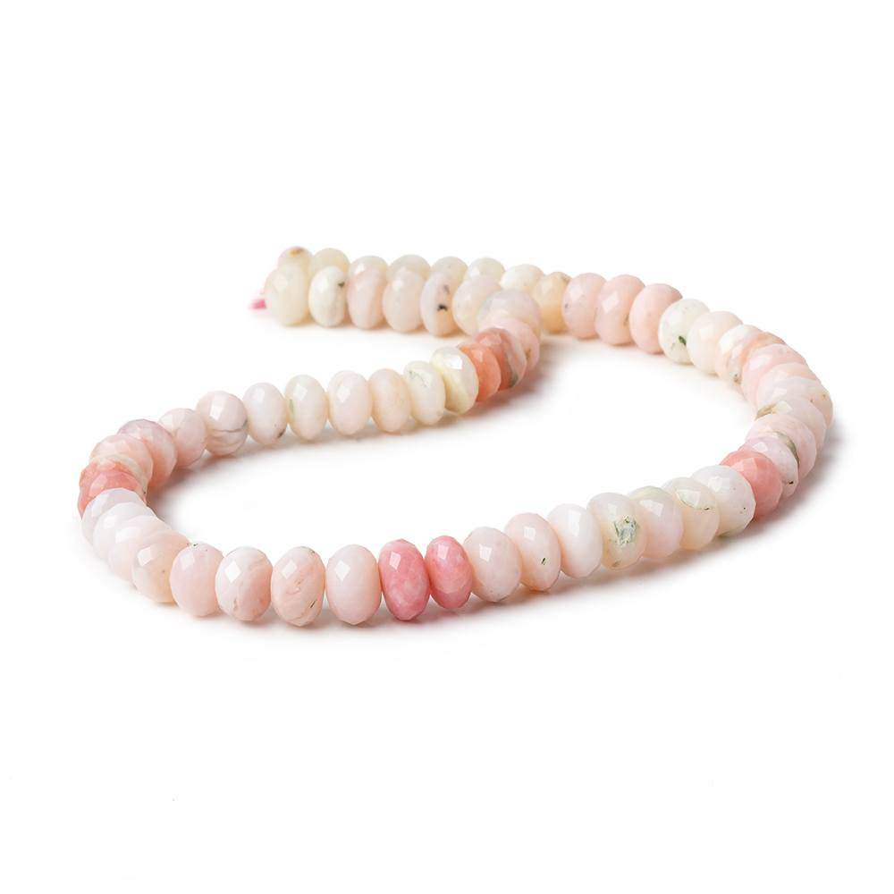 8-9mm Pink Peruvian Opal Faceted Rondelle Beads 14.25 inch 62 pieces