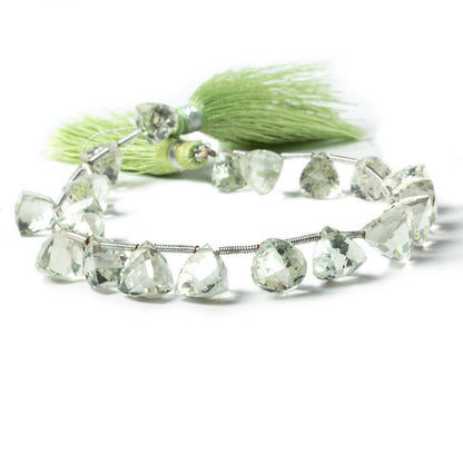 8-9mm Prasiolite Beads Top Drilled Trillion 21 pieces