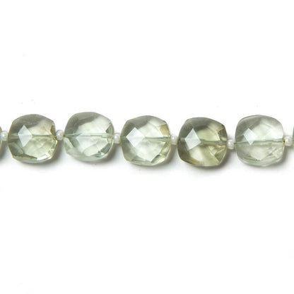 8-9mm Prasiolite faceted pillow beads 14 inch 34 pieces