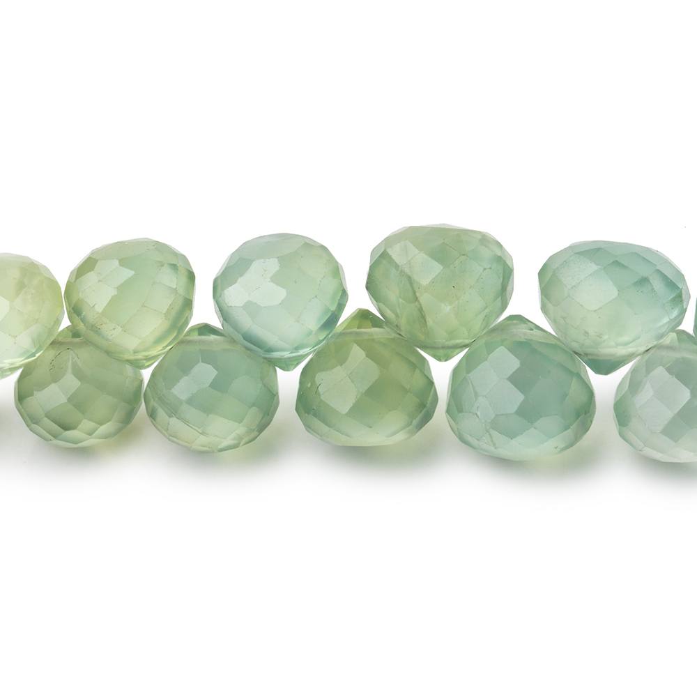 8-9mm Prehnite Faceted Candy Kiss Beads 6.75 inch 36 pieces