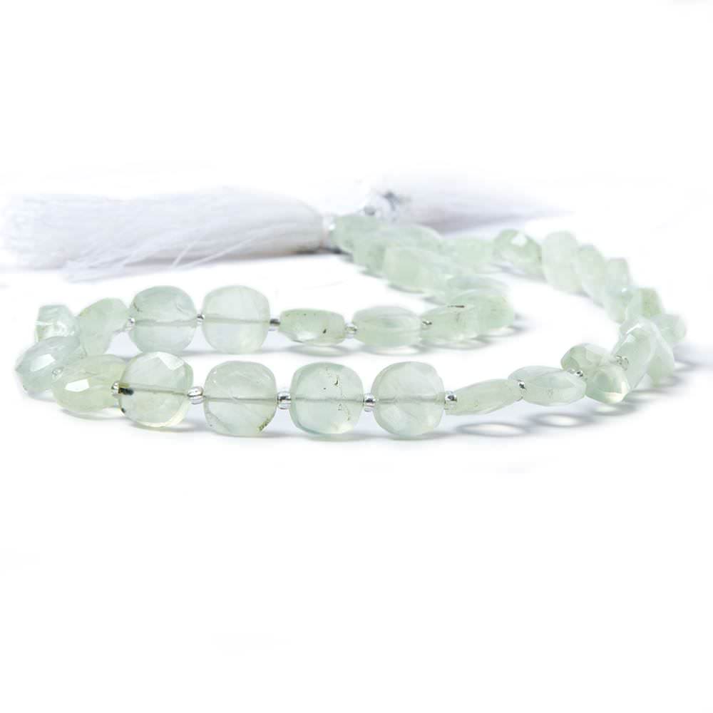 8-9mm Prehnite faceted pillow beads 13.5 inch 32 pieces