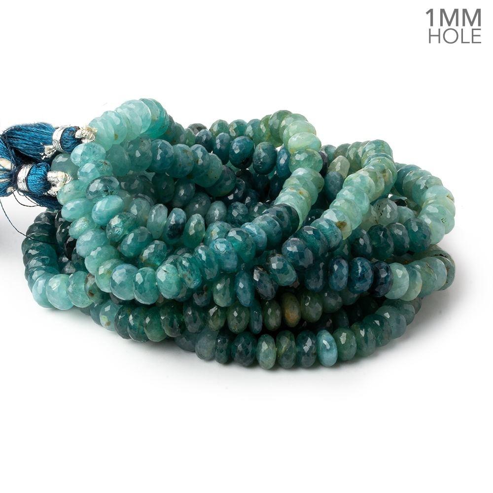 7mm Rare Grandidierite faceted rondelles 1mm drill hole 15.5 inch 80 beads