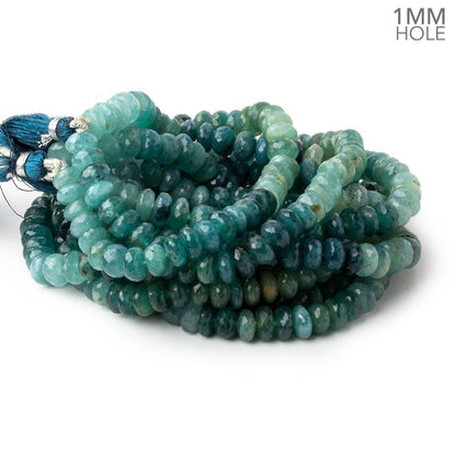 7mm Rare Grandidierite faceted rondelles 1mm drill hole 15.5 inch 80 beads