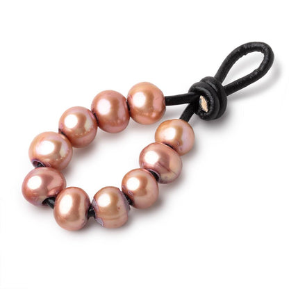 8-9mm Rose Large Hole Off Round Pearls Set of 10
