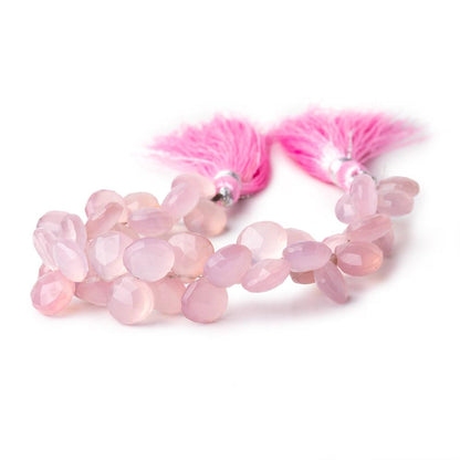 8-9mm Rose Pink Chalcedony Faceted Heart Beads 6 inch 40 pieces
